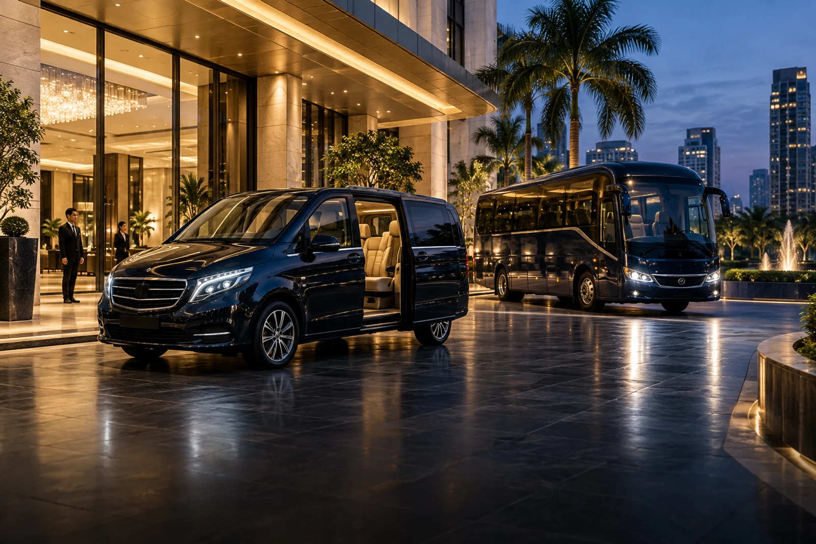 Executive transport and group travel concept